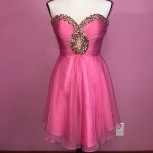 Sherri Hill Pink Mini Dress